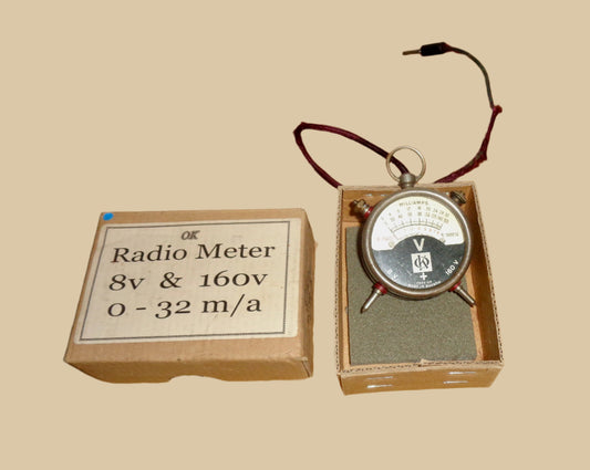 1930s OK Pocket Radio 8v & 160v Voltmeter and 0-32 Milliammeter
