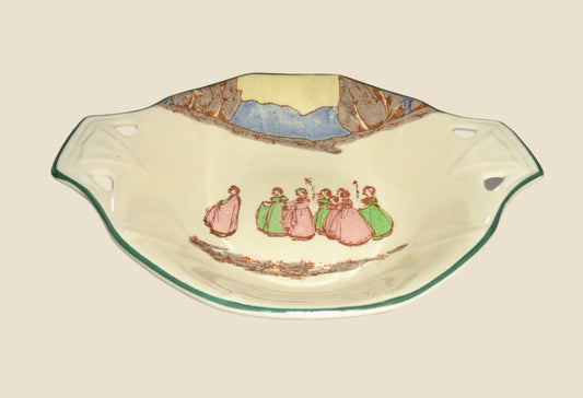 1930s Royal Doulton Springtime Series Eared Bon Bon Dish D3119