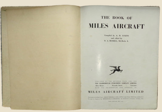 1946 The Book Of Miles Aircraft By AH Lukins And DA Russell