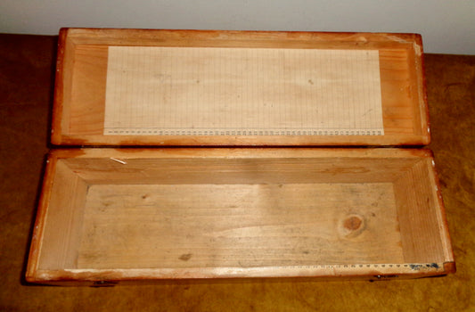 Antique Wood Rectangular Draughtsman's Storage Box