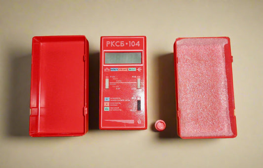 Pre-owned RSKB-104 USSR Geiger Counter In A Red Plastic Box
