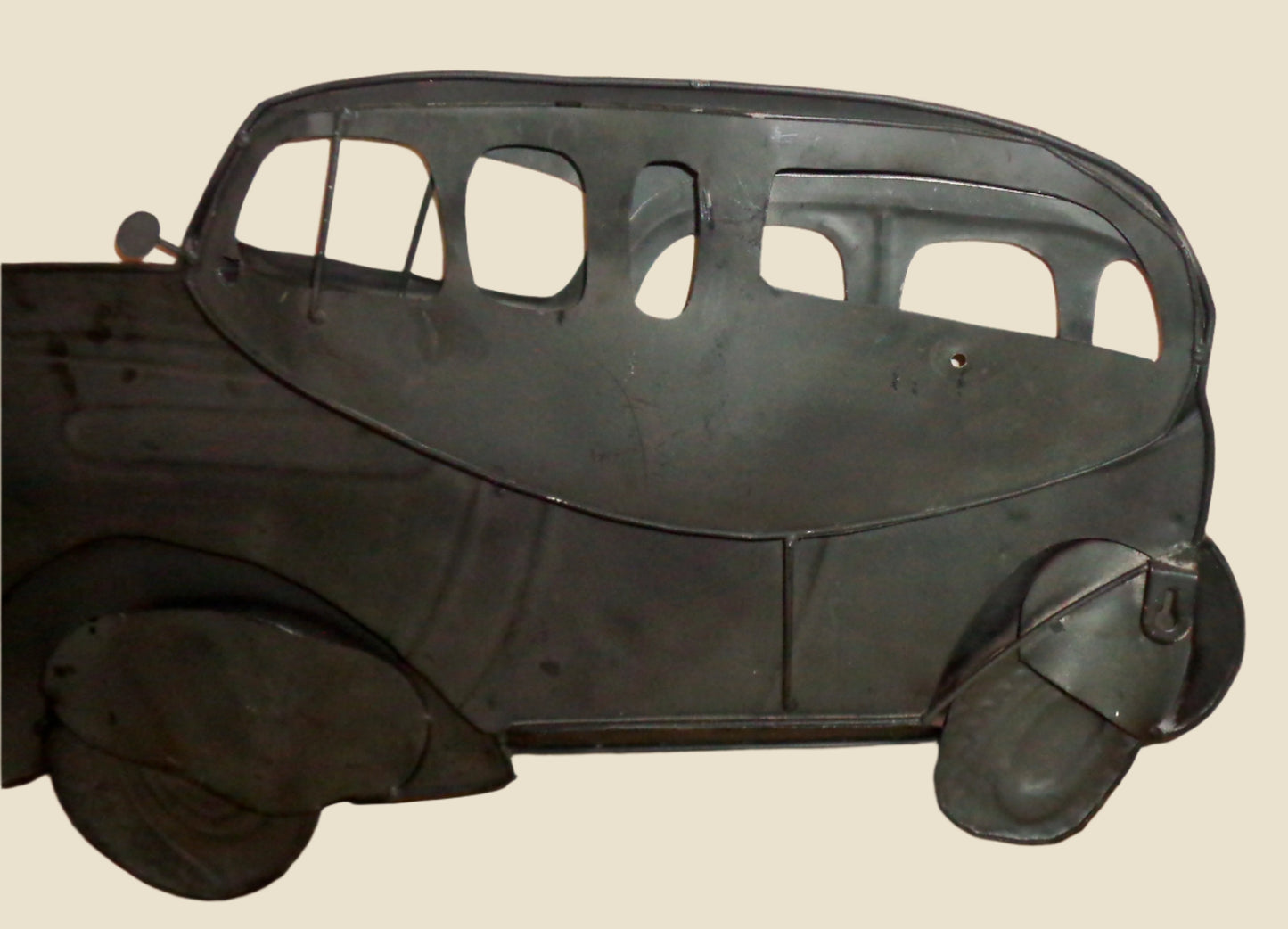 Metal Classic Car Art Wall Sign With Orange Bodywork. 2ft 4" Width With 3D Effect Body