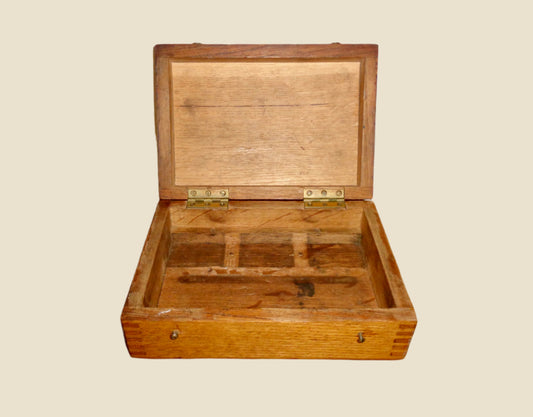 Antique Wood Rectangular Pencil Box