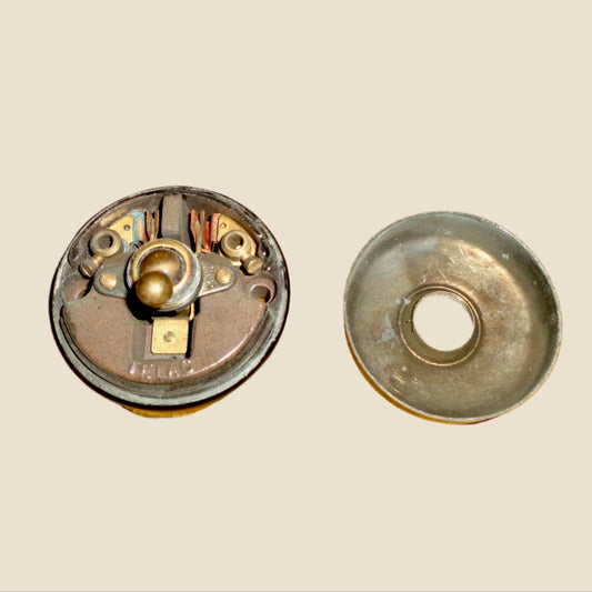 Vintage Tucker Telac Brass / Brown Ceramic British Toggle Light Switch