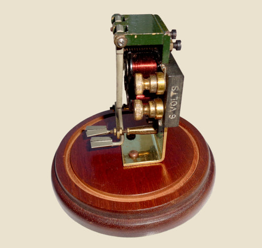 1920s CF Palmer 6 Volt Signal Marker Mounted On A Wood Plinth With Dome