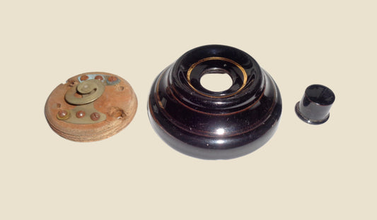 Vintage Brown Ceramic 3 Inch Circular Door Bell Push