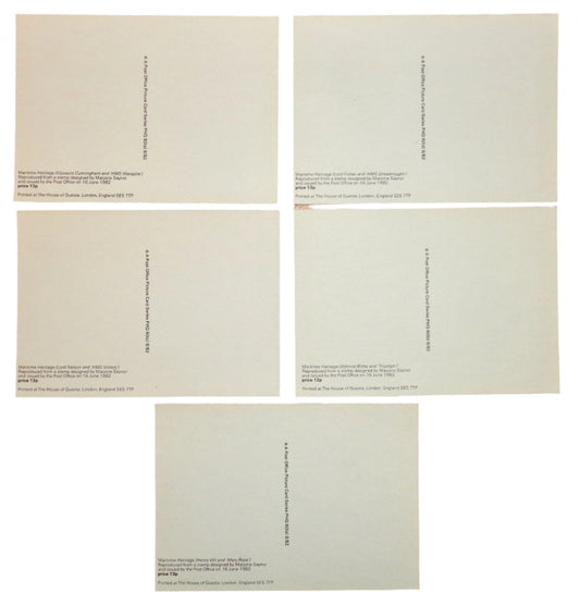 1982 Set of Five PHQ 60 Postcards Of Maritime Heritage