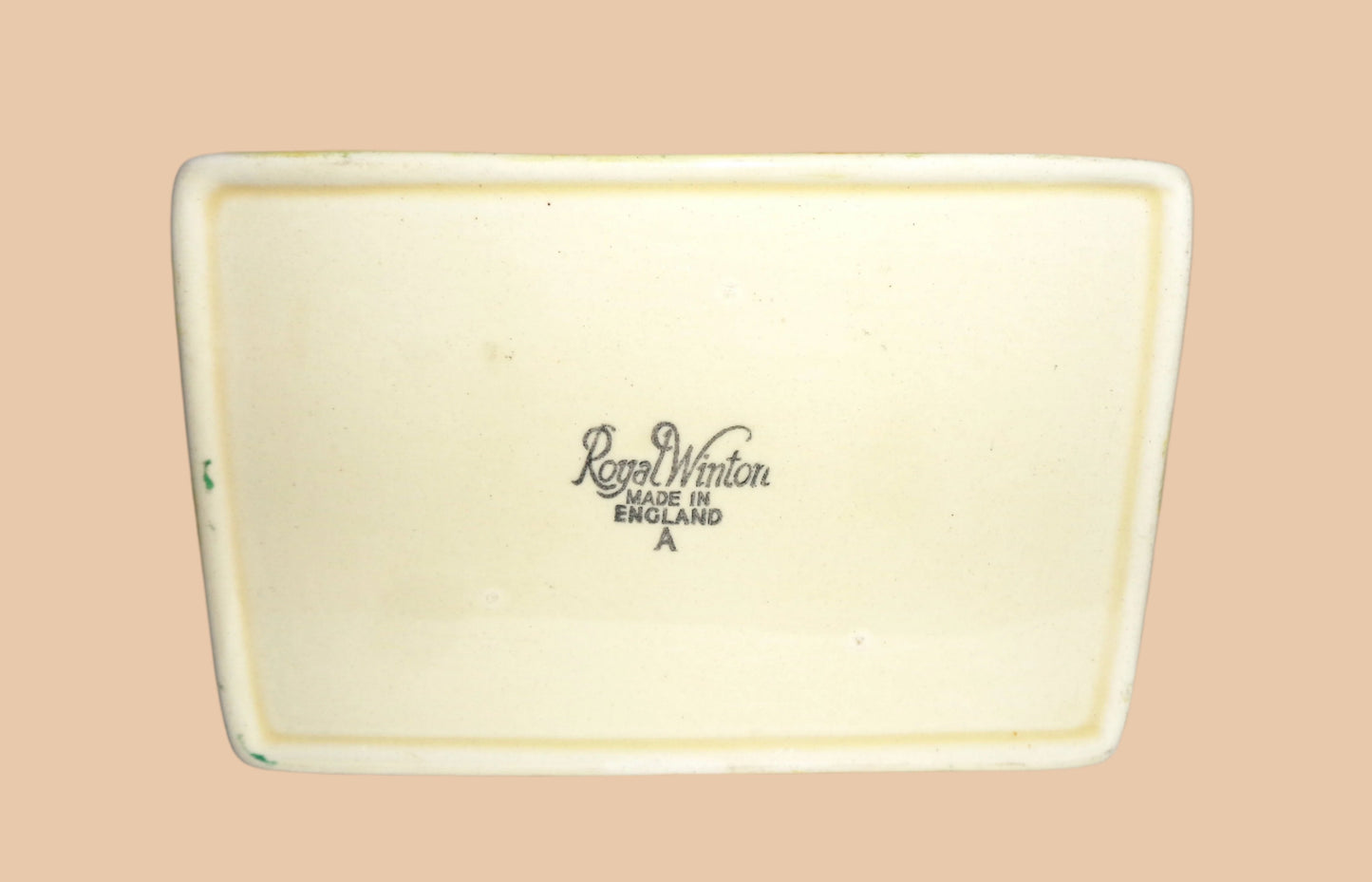 1940s Royal Winton Grimwades Pottery Butter Dish With A Chrome Lid