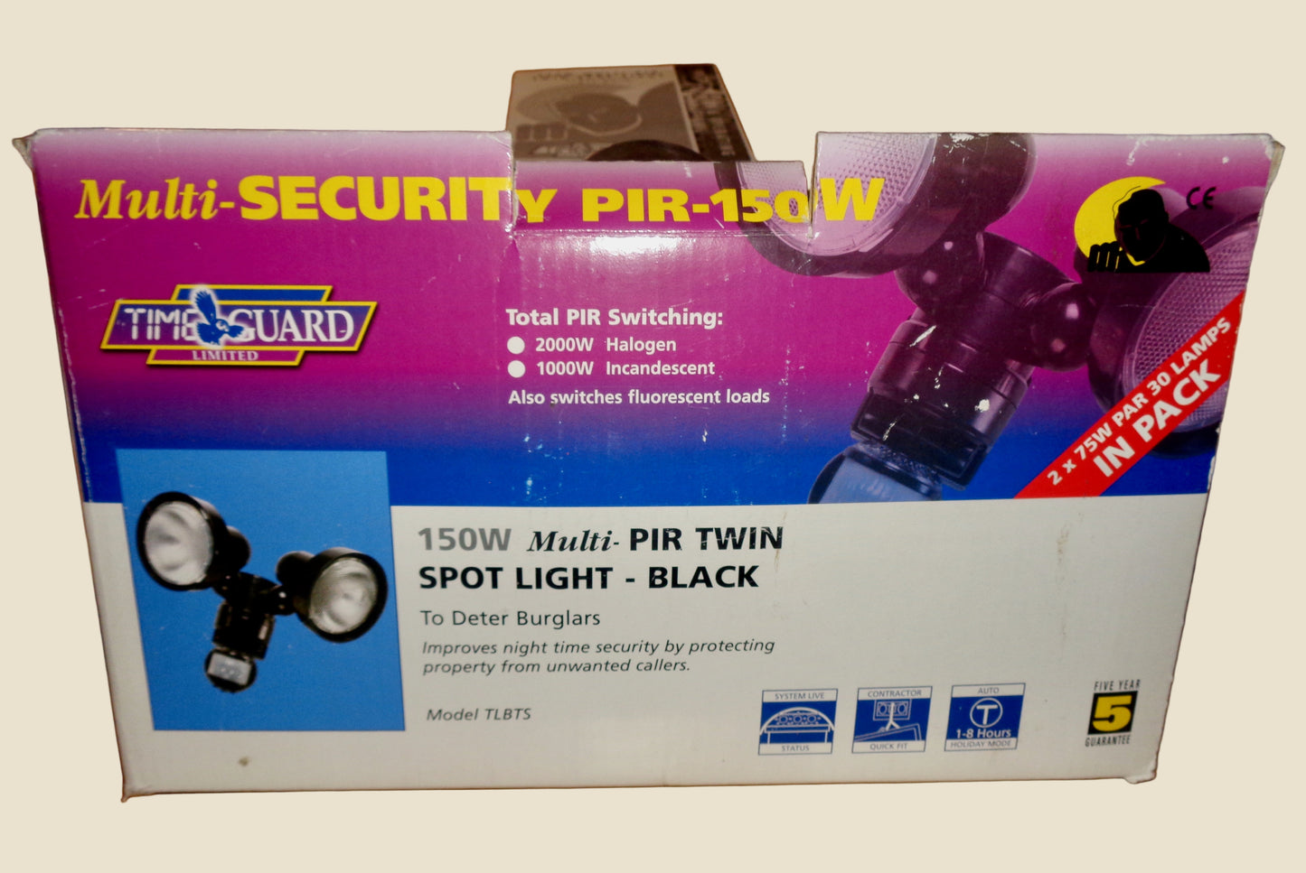 Time Guard 150W Multi Security PIR Twin Halogen Spotlight Model TLBTS