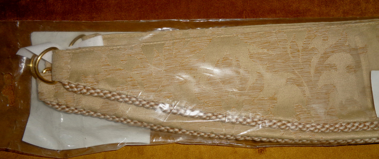 Vintage Rectella Florence Gold Jacquard Floral Tie Backs NOS