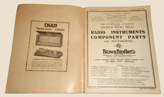 1925 Brown Brothers Catalogue No. 217 Radio Instruments Components Parts And Accessories