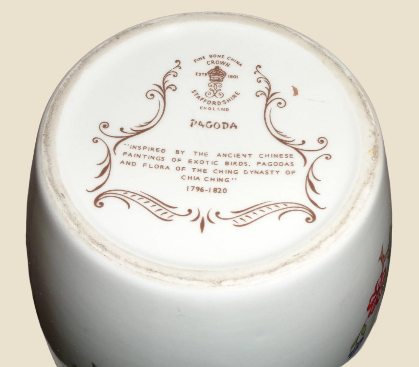 Vintage Pagoda Ginger Jar Crown Staffordshire China