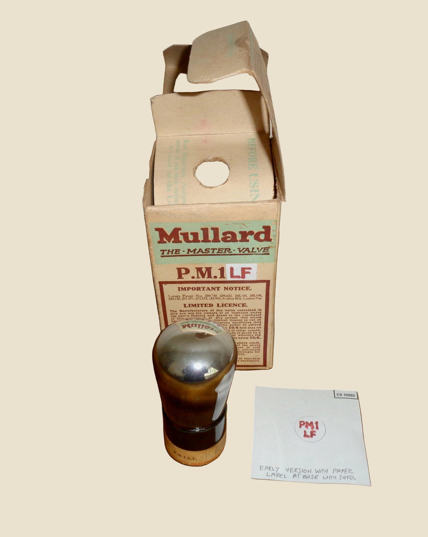 1920s Mullard PM1 LF Radio Triode Valve In Its Original Box