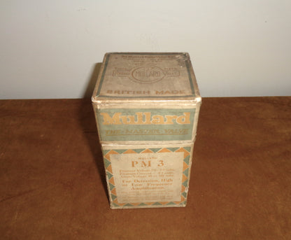 1920s Mullard PM3 Radio Triode Valve In Its Original Box