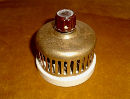 1930s Vintage Rotary Dimmer Switch With A Ceramic Base & Brass Cover