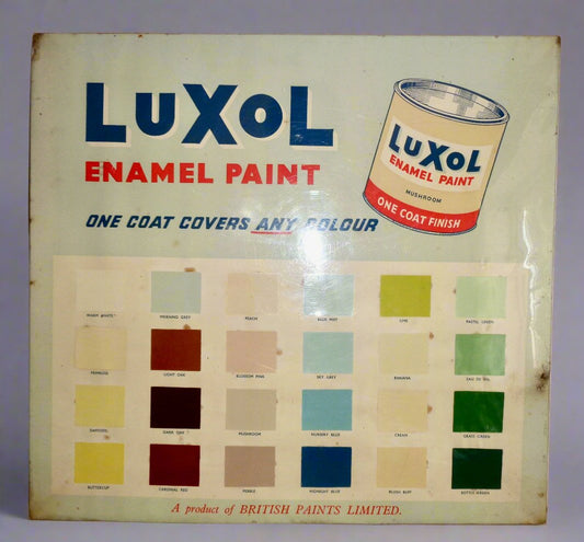 1960s Luxol Enamel Paint Advertising Sign / Paint Colour Chart