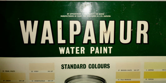 1950s Walpamur Water Paint Advertising Sign / Paint Colour Chart