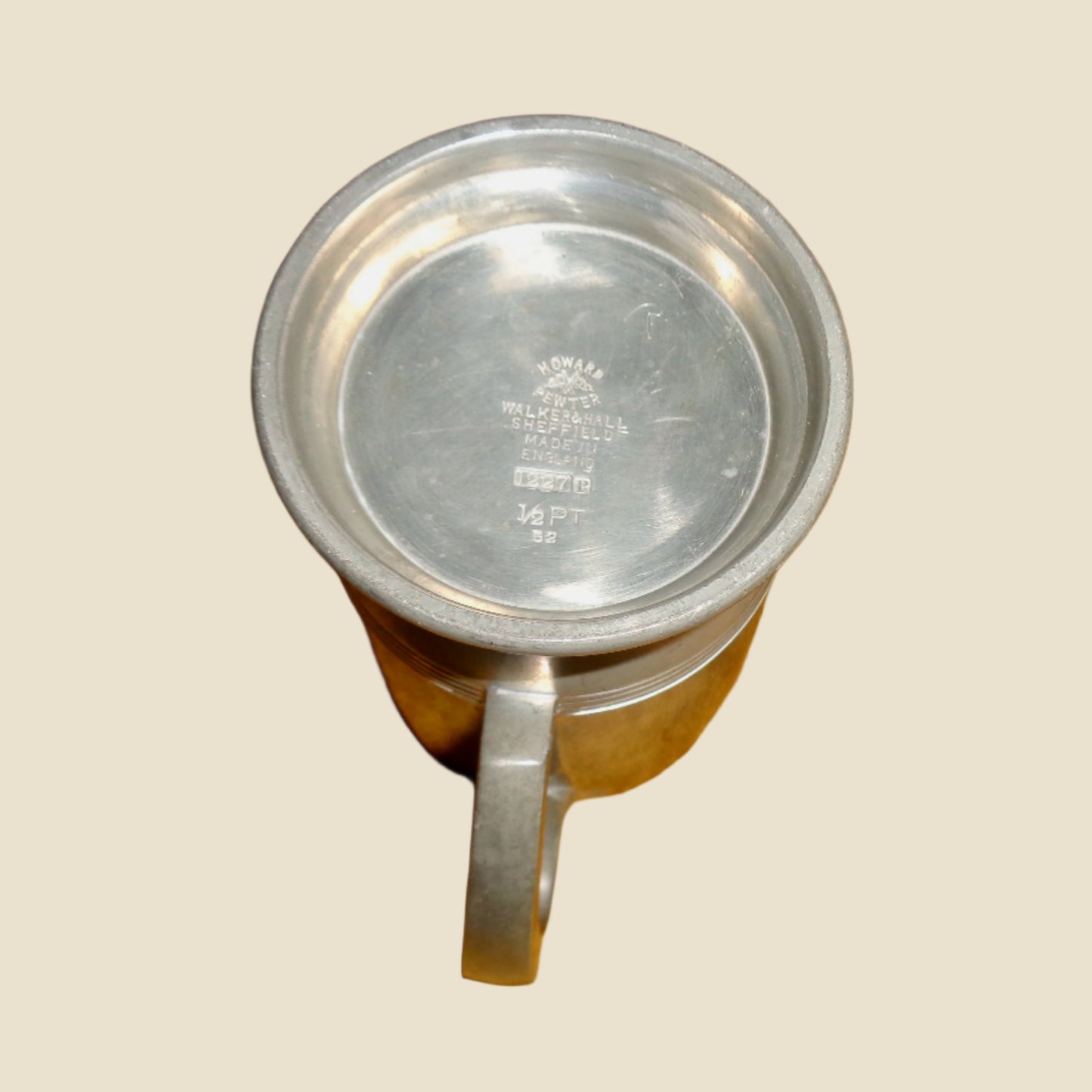 Vintage Walker and Hall Howard Pewter 1/2 Pint Tankard 1227P