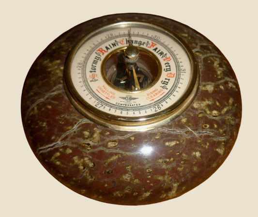 1950s Shortland SB Aneroid Serpentine Barometer 6 Inch Diameter