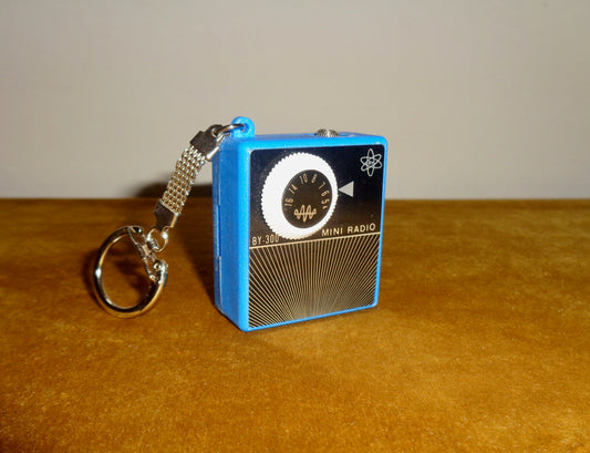 1960s Blue Mini Radio BY-300 Portable Battery Micro Pocket Transistor