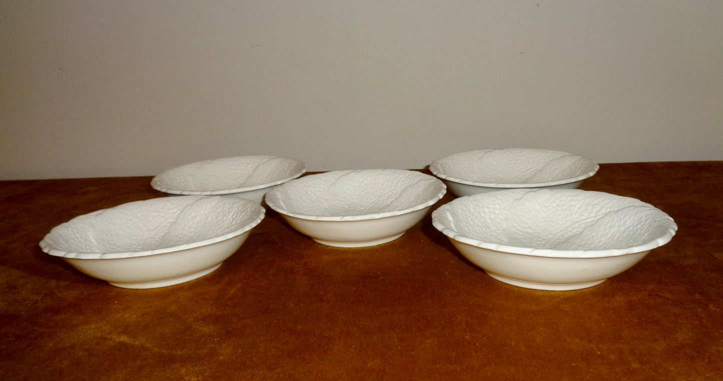 Vintage Set of Five White Falcon Ware Fruit / Sweet Dishes