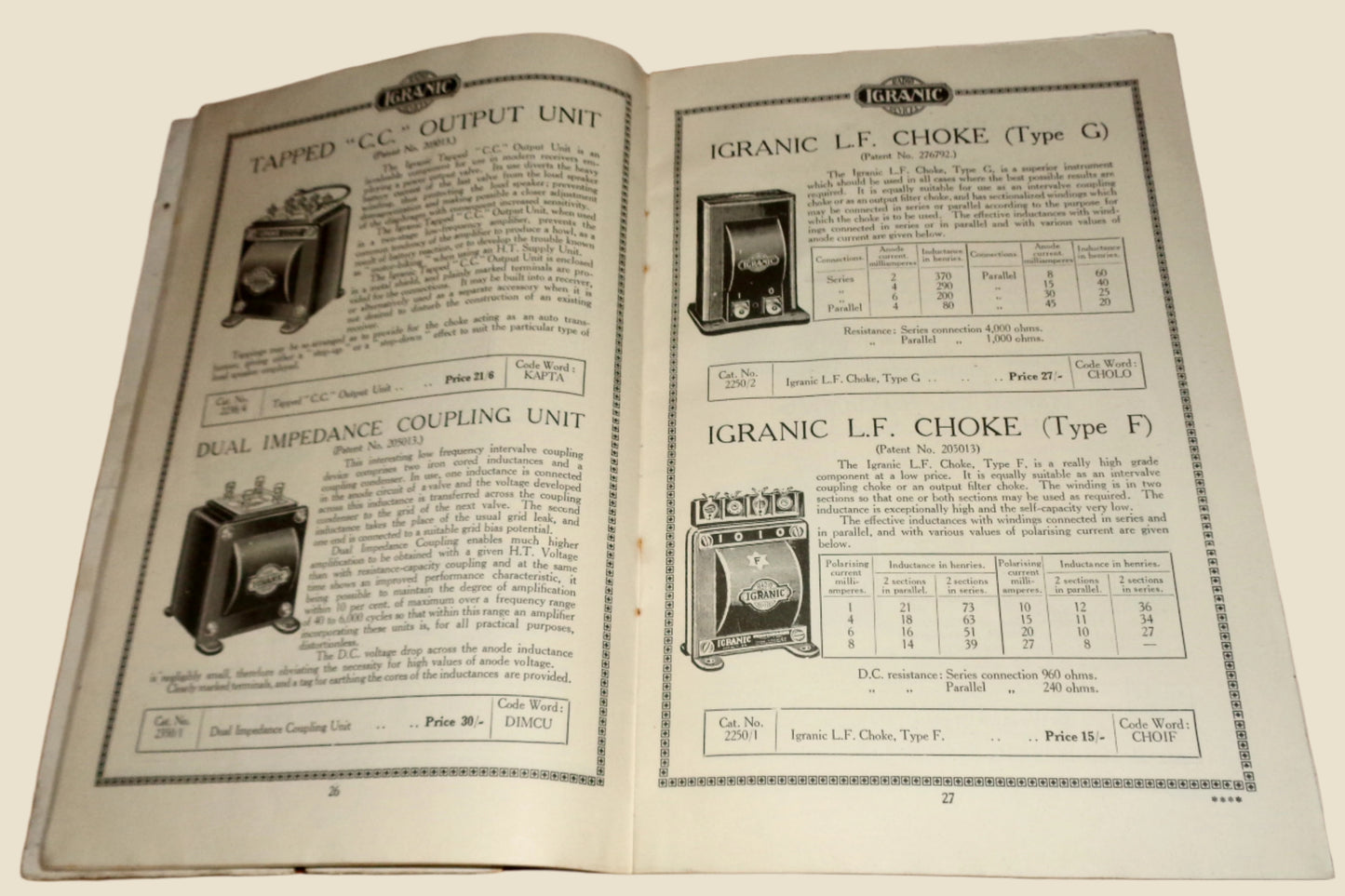 1928 Igranic Radio Catalogue Publication Number 6407