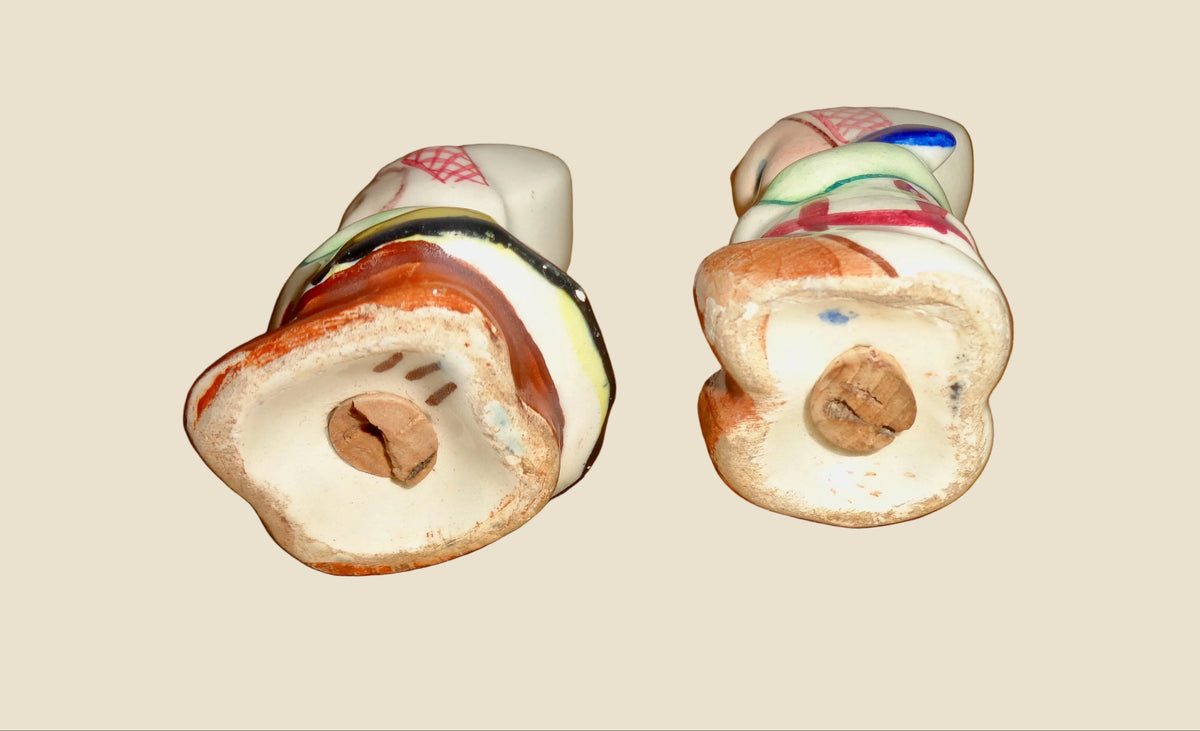 Vintage Ceramic Goebel Style Dutch Girl And Boy Novelty Salt & Pepper Pots