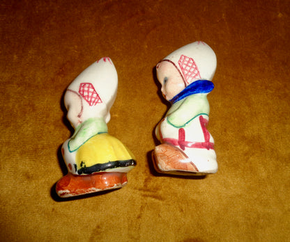 Vintage Ceramic Goebel Style Dutch Girl And Boy Novelty Salt & Pepper Pots