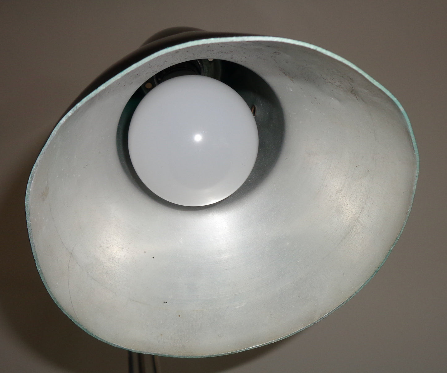 Vintage Anglepoise 1227 Green & Polished Aluminium 1960s Desk Lamp With Green Flex