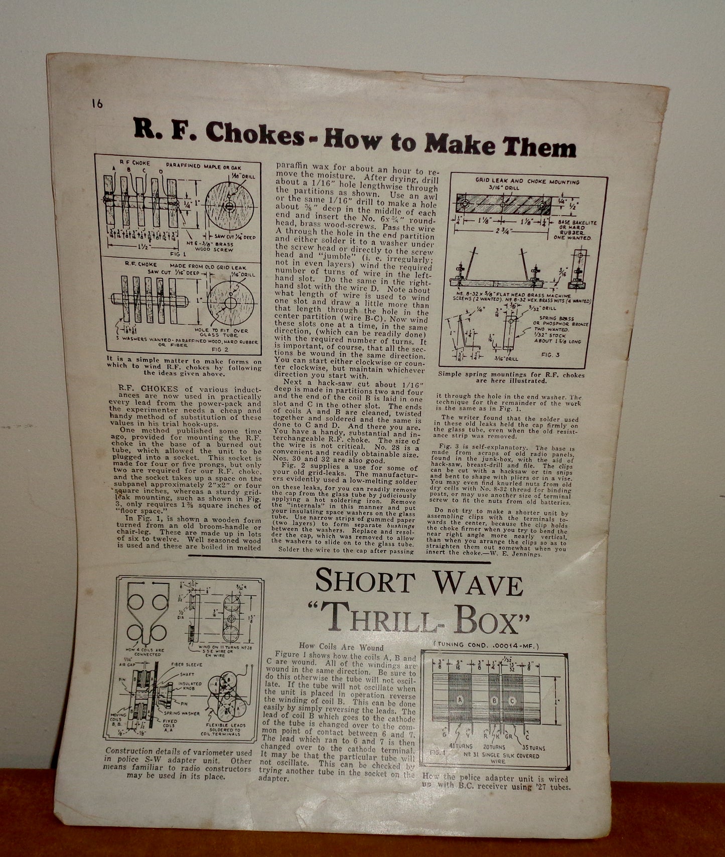 1937 Short Wave Coil Book Catalogue By Radio Publications