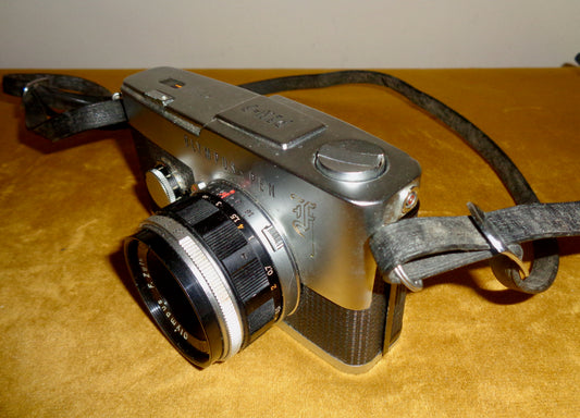 1960s Olympus PenF 35mm SLR Half Frame Camera With F Zuiko Auto-S f1.8 38mm Lens