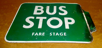 Vintage Ipswich Green Double Sided Bus Stop Sign In Aluminium