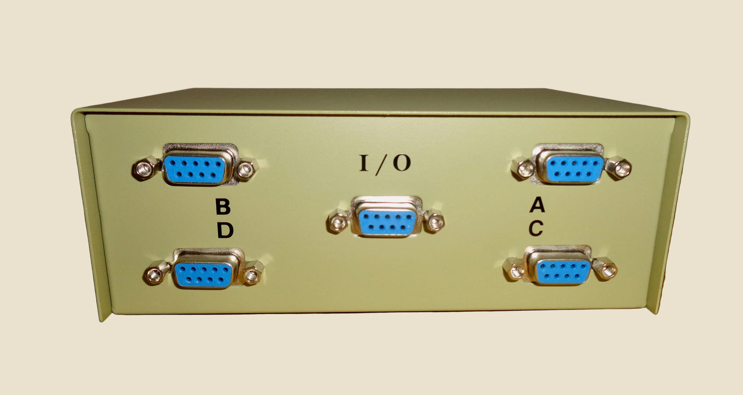Kentek DW9 ABCD Manual Data Switch Box Providing 4-Way Peripheral Sharing