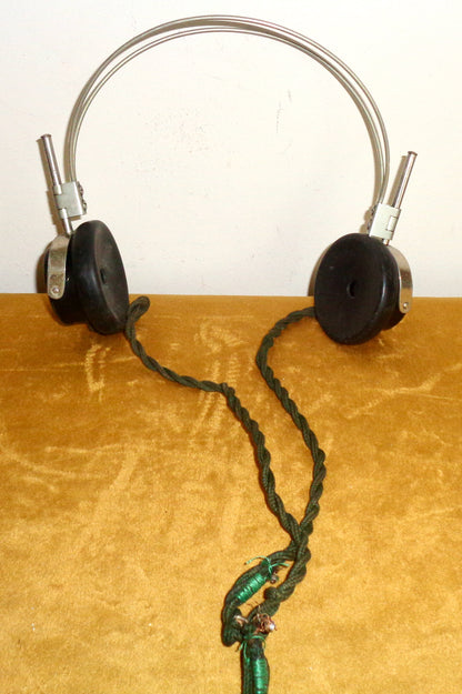 1920s Western Electric Bakelite Crystal Set Headphones 2000 Ohms. Made in England