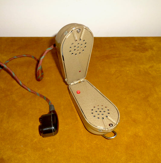 Vintage Czech Tesla Military Spy Set Radio Clamshell Microphone and Speaker