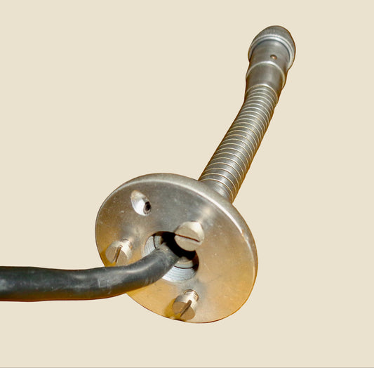 Vintage Chrome Gooseneck Microphone Connector with Base Plate