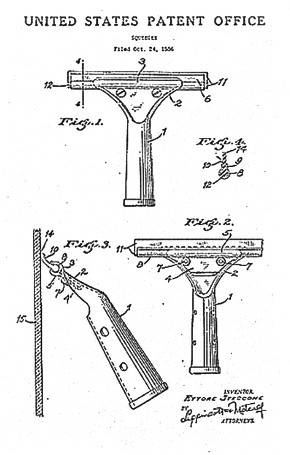 Vintage Ettore Steccone Master 11.5 Inch Brass Squeegee
