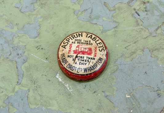 Vintage Aspirin Tablet Tin / Pill Box By Reade Brothers