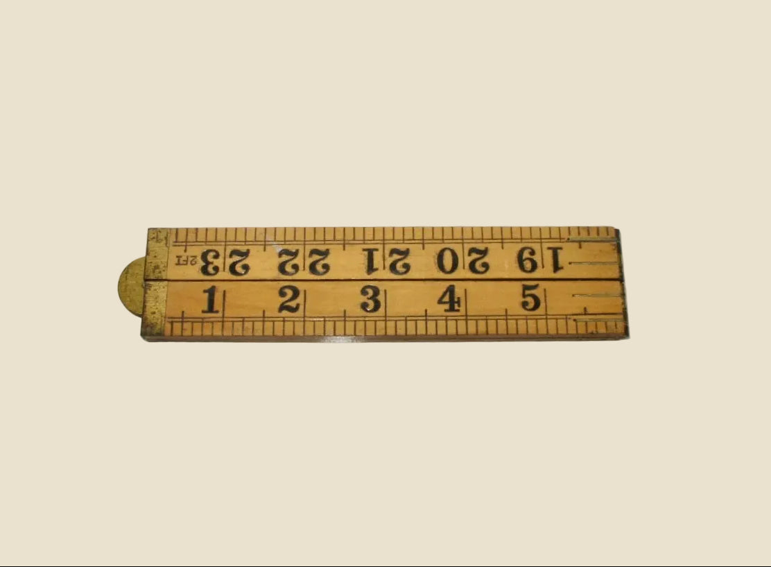 Vintage Rabone 2ft Box Wood & Brass Folding Ruler No.1167