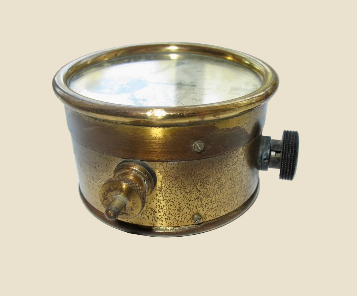 Antique Early 20th Century Brass Ammeter 5-0-5 Milliamp Scale