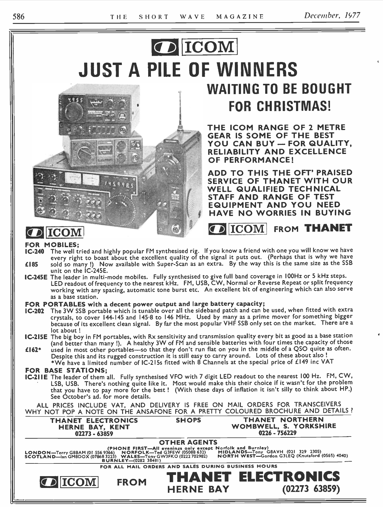 Icom IC-211E Portable Multi-mode 2-Metre Transceiver In Its Original Box