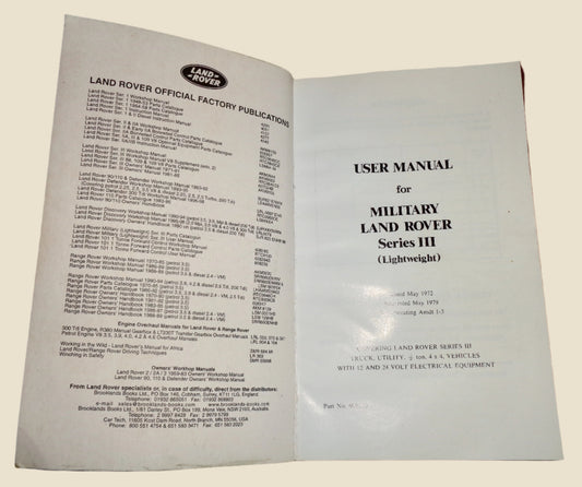 Military Lightweight Land Rover Series III User Manual ISBN 1 85520 0155