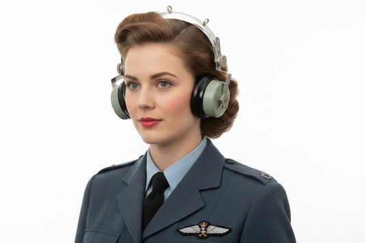 Pair Of WW2 WAAF Headphones For Microphone Assembly Type 1 10A/14728