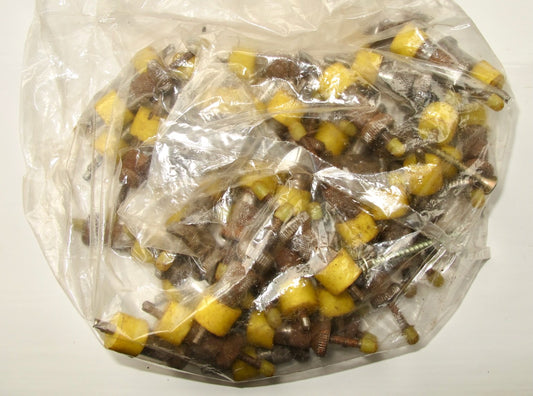 Preowned Bag of Yellow Skinpin Rivet Clamps / Temporary Fasteners 1/8" Diameter