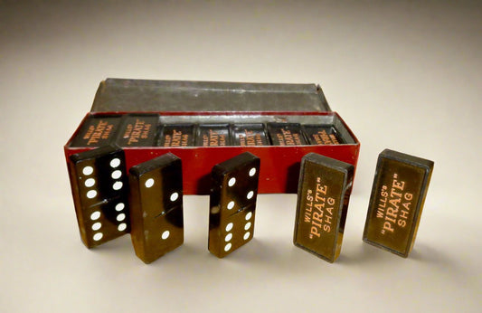 Set of 28 Wills's Pirate Shag Dominoes Empire Size In Tin Box