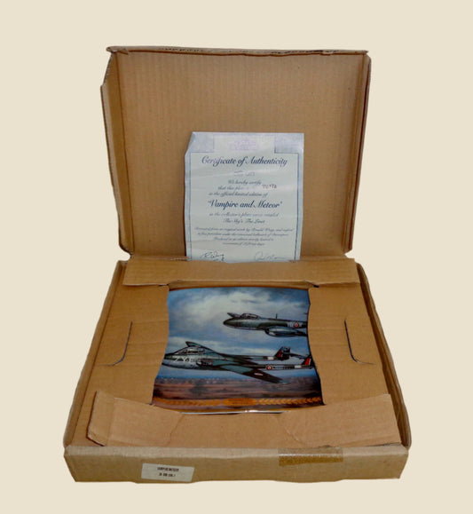 Vampire And Meteor Davenport Pottery Rectangular Collector's Aircraft Plate Number 8073A