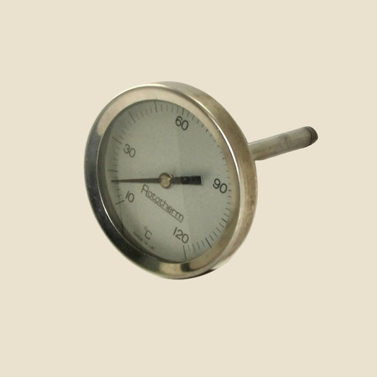 Vintage Chrome Rototherm Dial Thermometer Gauge