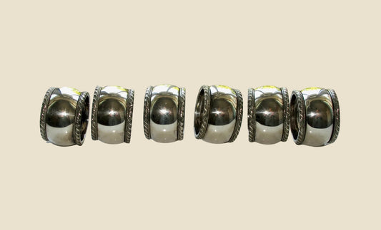 Vintage Set Of Six EPNS Silver Plate Napkin Rings