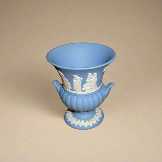 Vintage Wedgwood Blue Jasperware Campana Small Urn Vase