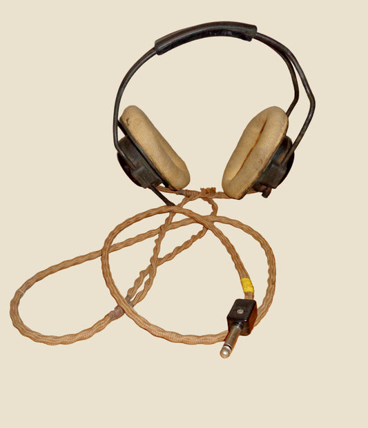 WW2 Pair Of RAF Headphones With Type 32 Helmet Receivers 10A/13466
